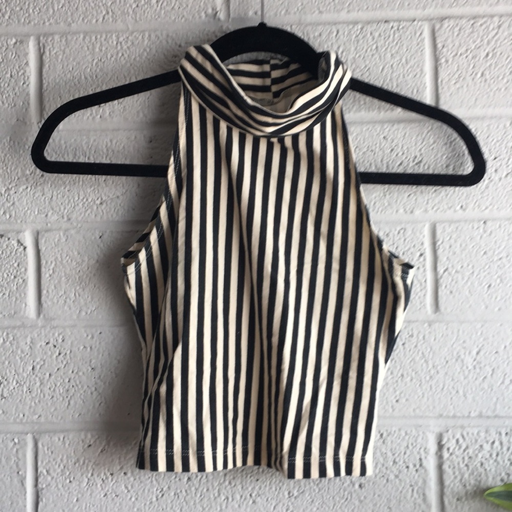 American Apparel Black and White Crop Top